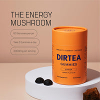 DIRTEA 60 Chaga Mushroom Gummies | 3,000mg / Serving | Vegan, Natural & Sugar Free | Vitamin C & Zinc | Immunity & Energy Supplement | 60 Gummies (30 Servings) - Lemon Flavour