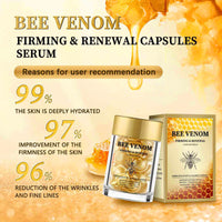 IZBEAUVO Bee Venom Firming & Renewal Capsule, Bee Venom Firming Serum, Anti Aging Serum for Women, Day and Night Serum Capsules, Natural Vegan Formula for Wrinkles, Sagging Skin & Stretch Marks