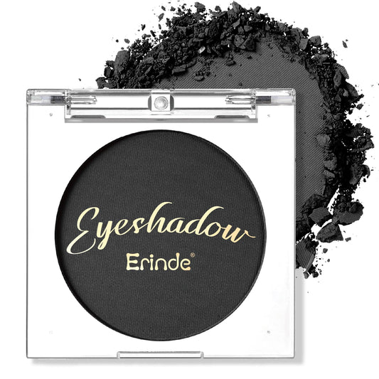 Erinde Light Black Eyeshadow, Mini Matte Eye Shadow, Pressed Powder Eye Palette, Long-Lasting Makeup, Ultra-Blendable, Pigmented Color, Vegan Formula, #01