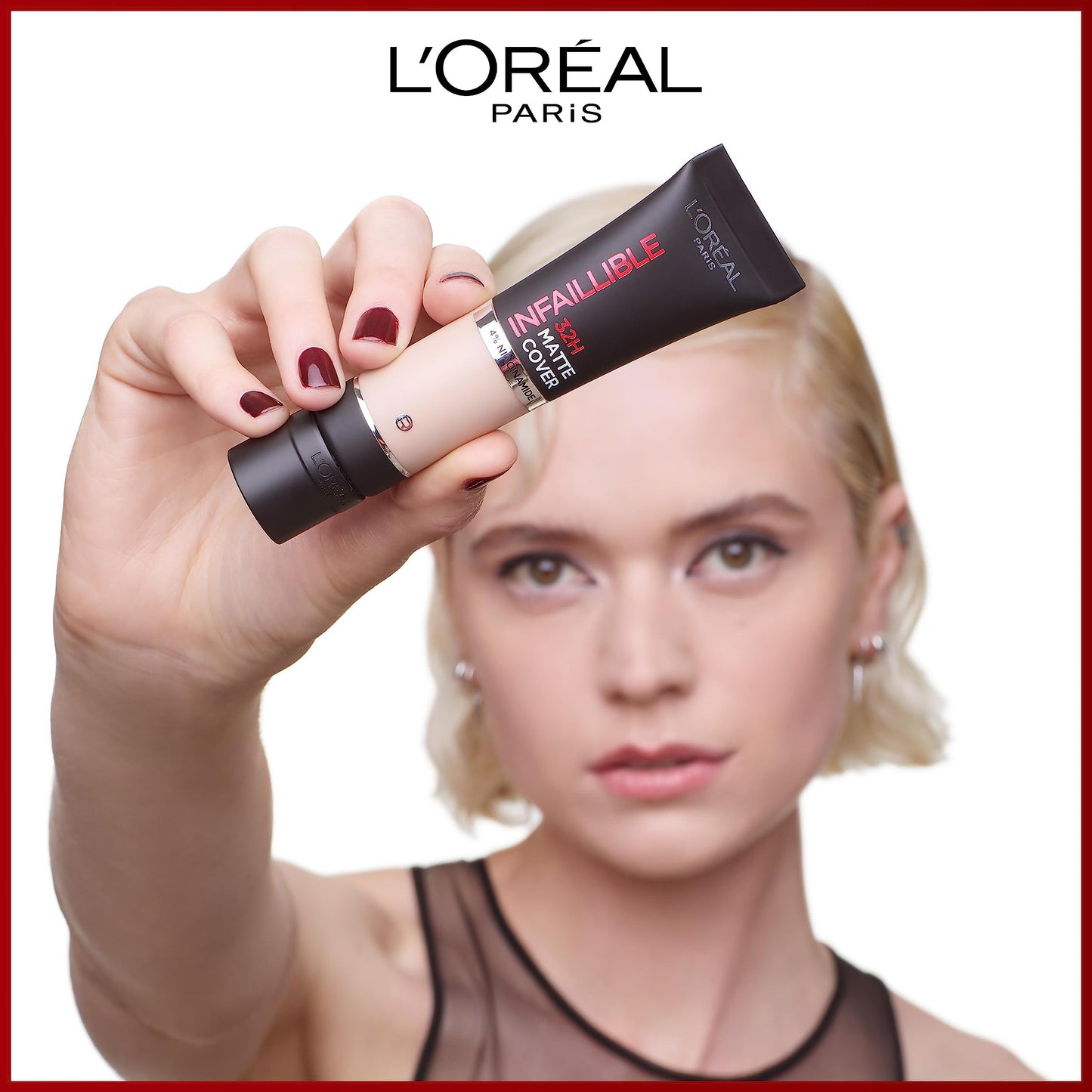 L'Oreal Paris Cover Liquid Foundation, With 4% Niacinamide, Long Lasting, Natural Finish, Available in 20 Shades, SPF 25, Infallible 32H Matte Cover, Shade 110, 30ml