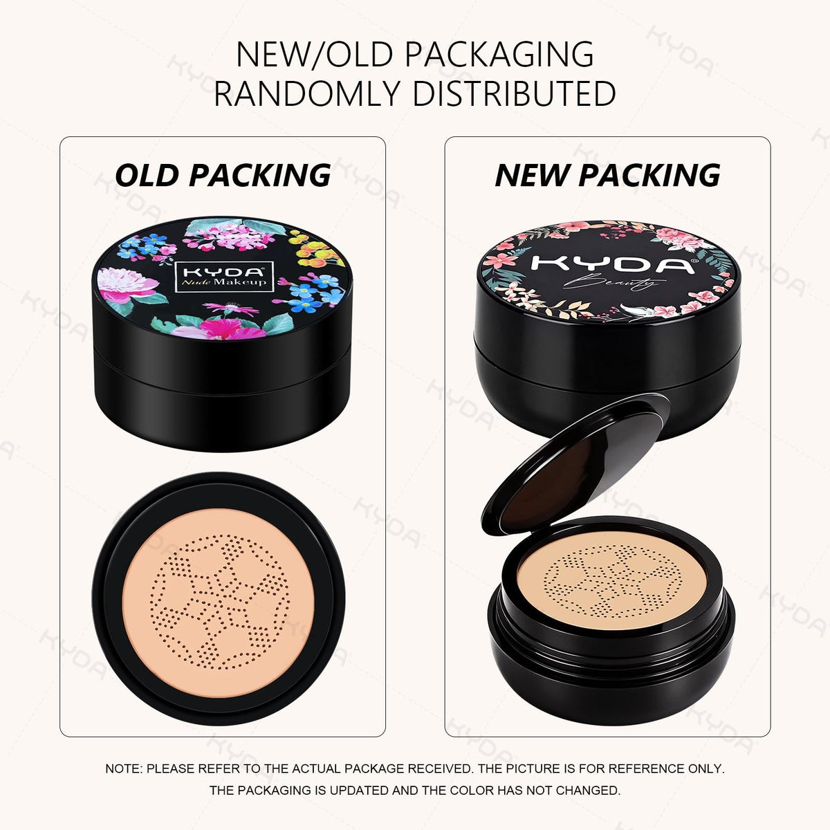 Ownest KYDA Mushroom Head Air Cushion BB Cream, Concealer Lasting Nude Makeup Moisturizing Brightening Pigment CC Liquid Foundation, Even Skin Tone Makeup Base BB Cream -(Natural)