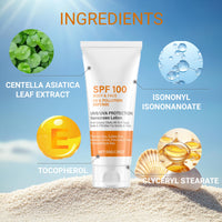 CTUBLIAUNX Factor 100 Sun Cream Face & Body - Ultra High Protection Sunblock Against UVA/UVB, Non-Greasy SPF 100 Sunscreen Lotion for Daily Use