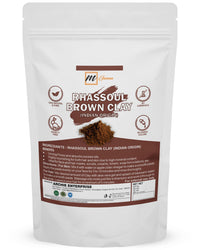 mGanna 100% Natural Rhassoul Clay (Indian Origin) for Anti-Ageing & Skin firming, Hair Masks, Scrubs, Creams and Soap Making 0.5 LBS / 227 GMS (Brown)