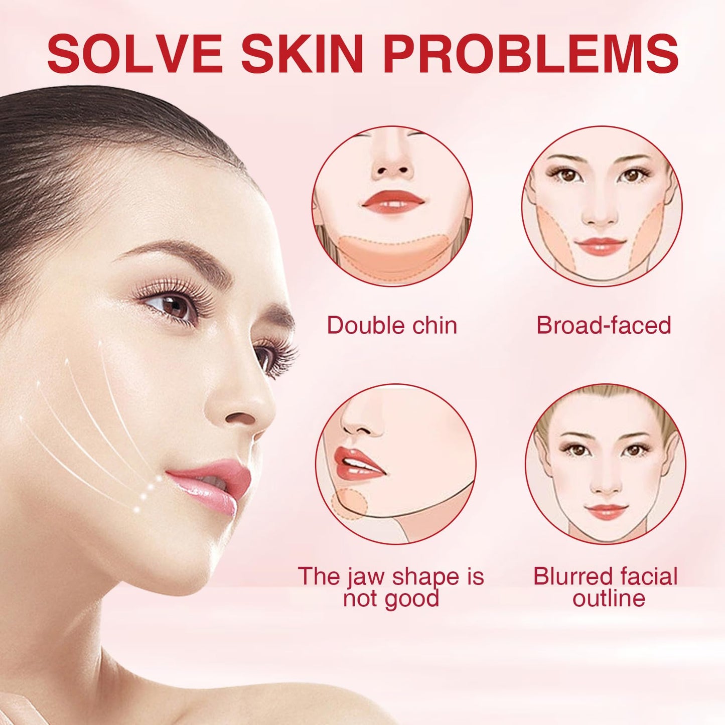 COWANIEE 5 Pcs Chin Lift Mask, Double Chin Lifting Mask for Women