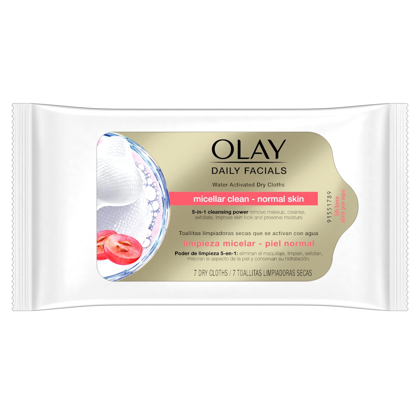Olay Regenerist Day Face Cream 50ml + Daily Facials 5-in1 Dry Cloths Face Wipes 7cnt, packaging may vary