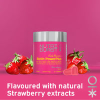 Nutriburst Biotin Power Plus - Biotin (2500mcg) + Liposomal Vitamin C for Healthy Hair & Glowing Skin - Strawberry Flavour - 60 Gummies 1 Month Supply - Suitable for Vegans