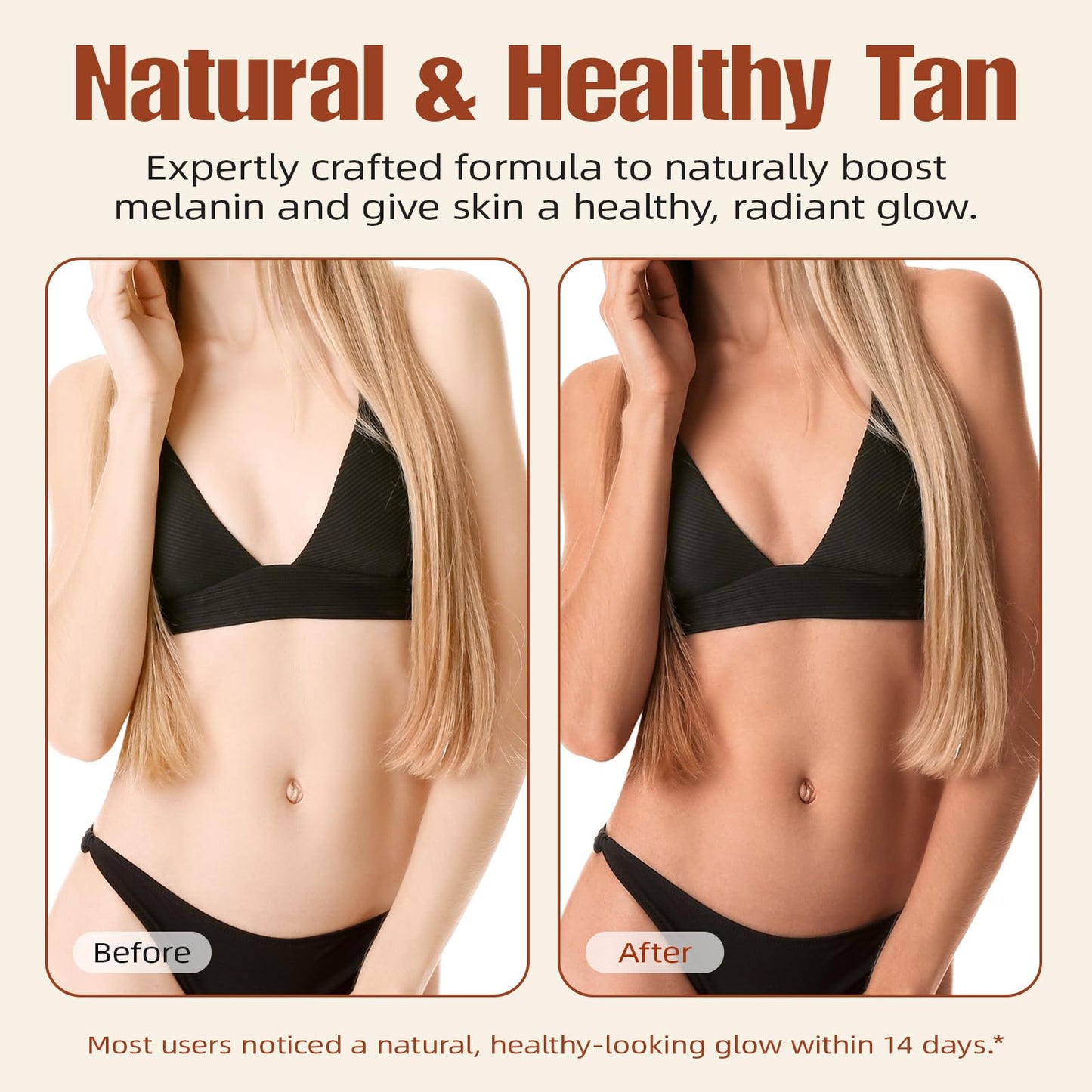 Buyourtaste Sunless Tanning Drops, Dolce Tan Love Drop, Drinkable Self Tannings Drops, Naturally Boost Melanin, Enhancing Your Natural Skin Tone for a Genuine, Sun-Kissed Glow, Without Sun Damage
