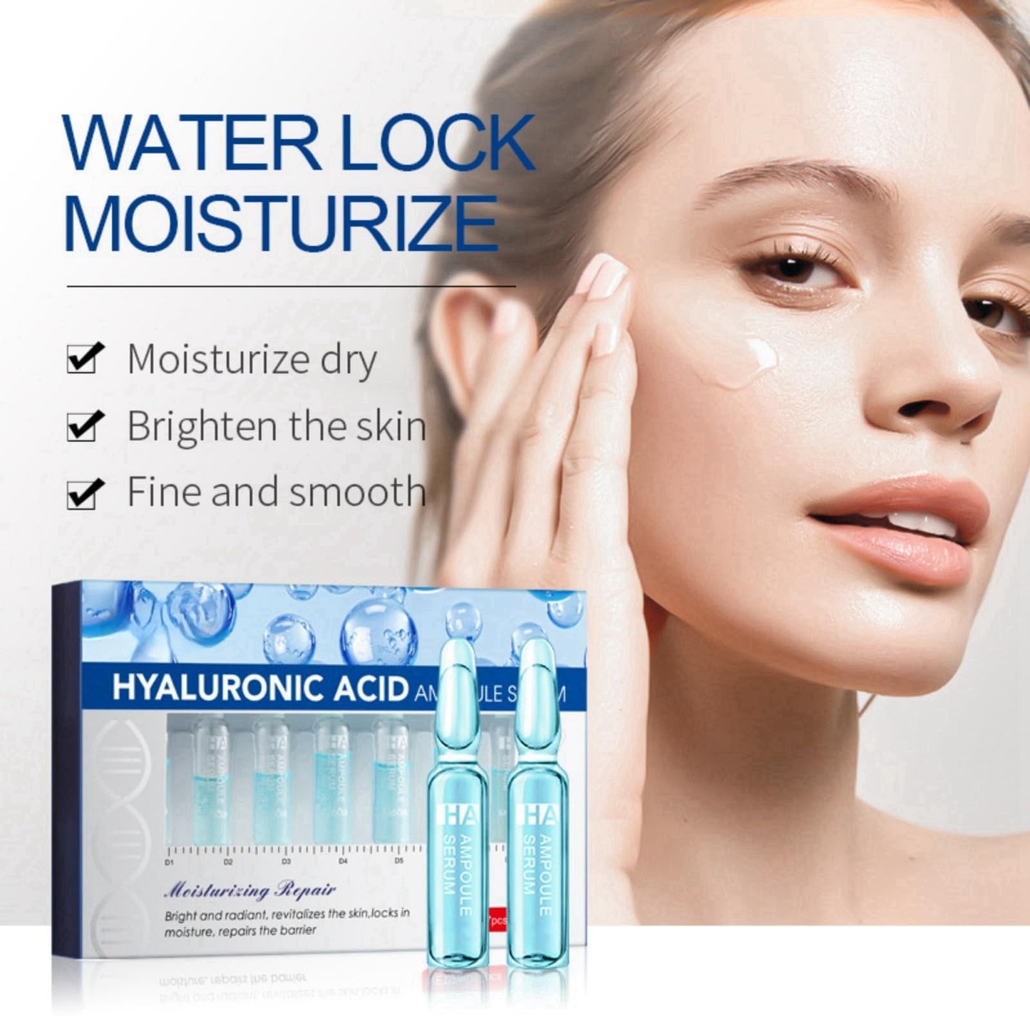 7Pcs Hyaluronic Acid Micr-oneedling Serum,Hyaluronic Acid Concentrated Ampoules,Hyaluronic Acid Serum for Face Micr-oneedling Serum,Hyaluronic Acid Micr-oneedling Serum,Hydrating Face Serum for Women