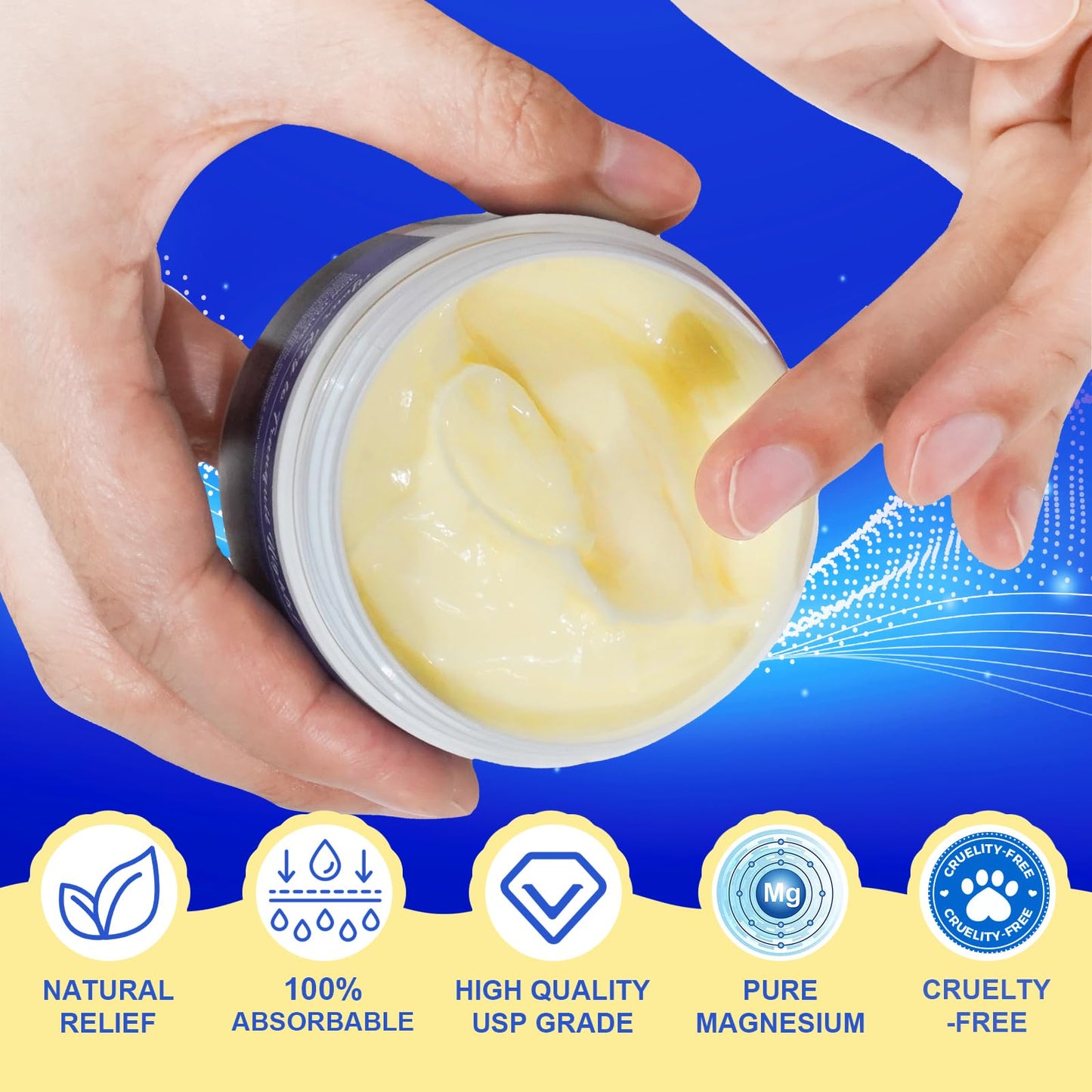 Magnesium Cream, Magnesium for Muscle Relaxation & Sleep Support, Natural Magnesium Cream, Moisturizing Body & Skin, 90g