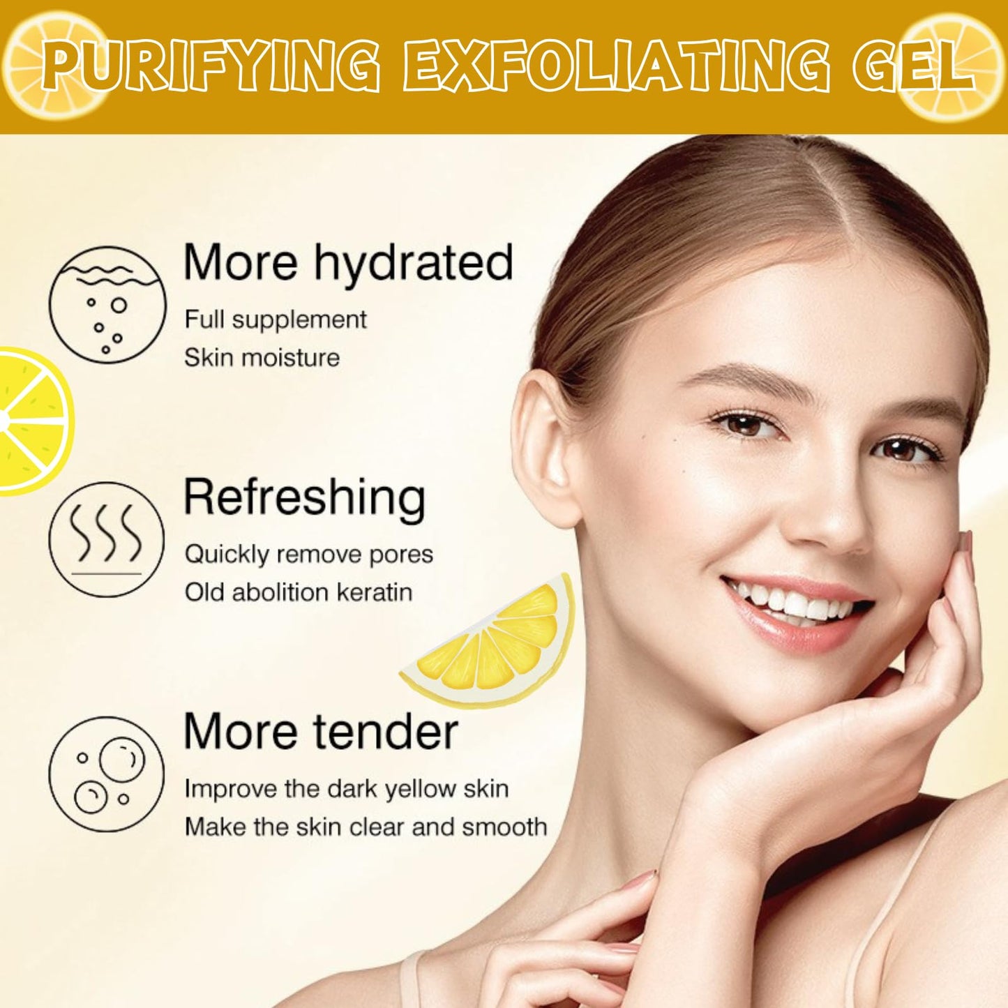 Trendyfave Lemon Peeling Gel, Vita Lemon Face Scrub Exfoliator with Purifying Exfoliating Gel – Vitamin C & Niacinamide for Glowing Skin, Face Exfoliator Scrub for Radiant Skin, Face & Body &Knee (100ml)