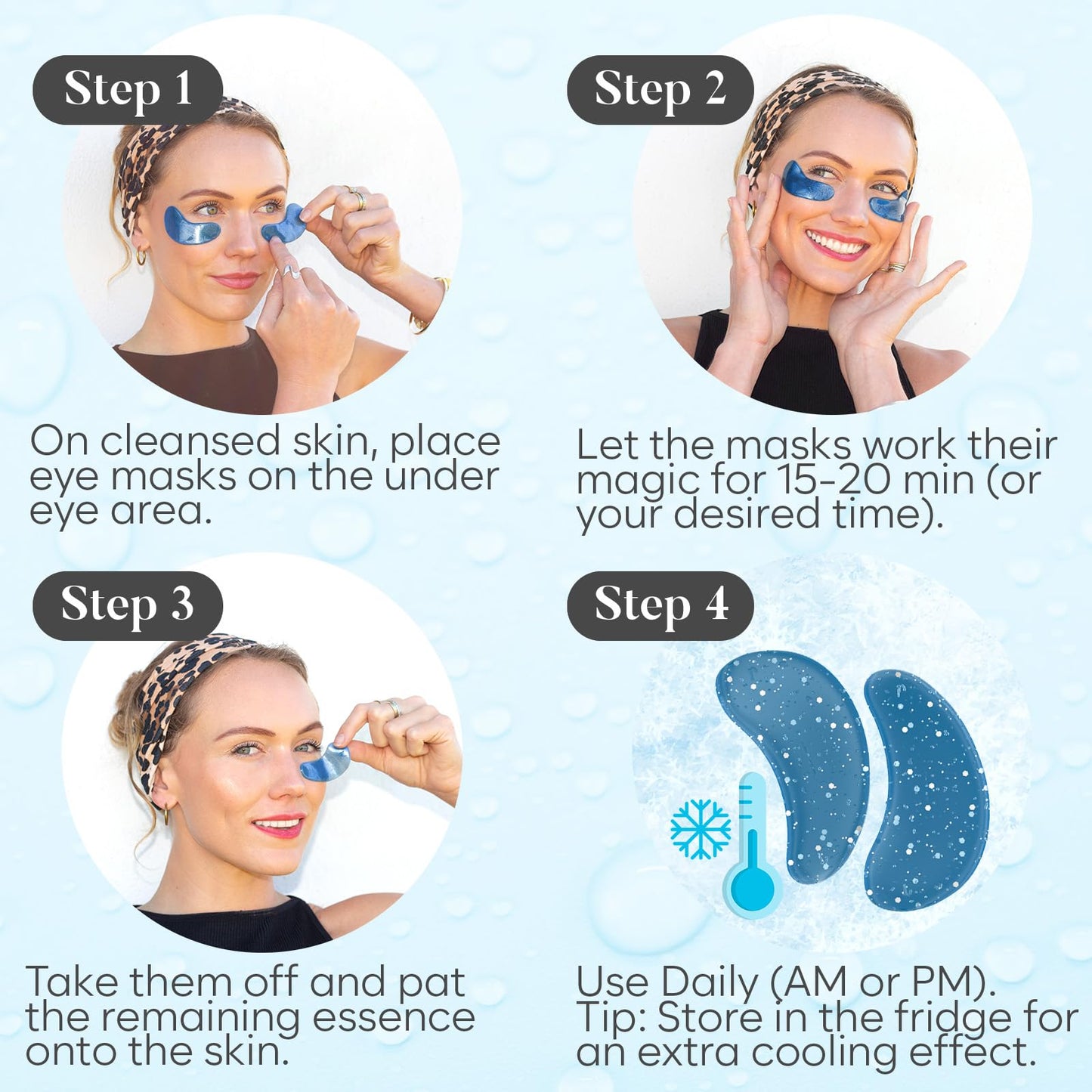 BLOOMORA Under Eye Gel Patches - Marine Collagen Under Eye Patches for Puffy Eyes & Dark Circles - Hyaluronic Acid + Collagen Gel Pads for Reducing Appearance of Puffiness & Hydration - 30 Pairs