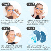 BLOOMORA Under Eye Gel Patches - Marine Collagen Under Eye Patches for Puffy Eyes & Dark Circles - Hyaluronic Acid + Collagen Gel Pads for Reducing Appearance of Puffiness & Hydration - 30 Pairs