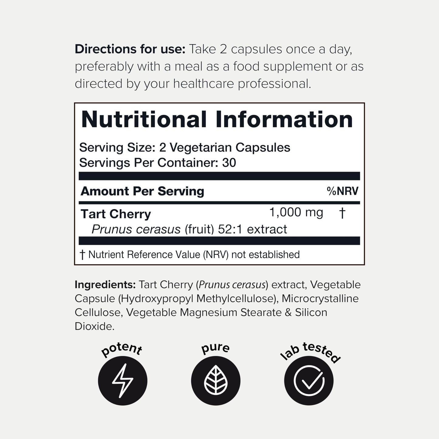 Toniiq Ultra High Strength Tart Cherry Capsules - 52,000mg 52x Concentrated Extract - Highly Concentrated and Bioavailable - 60 Capsules