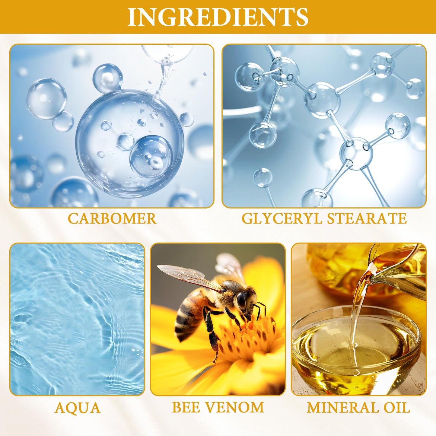 MADGININE Bee Venom,Bee Venom Wrinkle Removal Cream Face Cream Anti Wrinkle Firming Multi Purpose Cream for Face and Neck Skin Firming Body Cream for All Skin (2PCS)