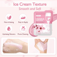 Xumann 10PCS Sakura Skincare Set, Deep Cleanse Pink Face Mask Skincare, Brightening and Moisturizing Pink Clay Mask (5g*10)
