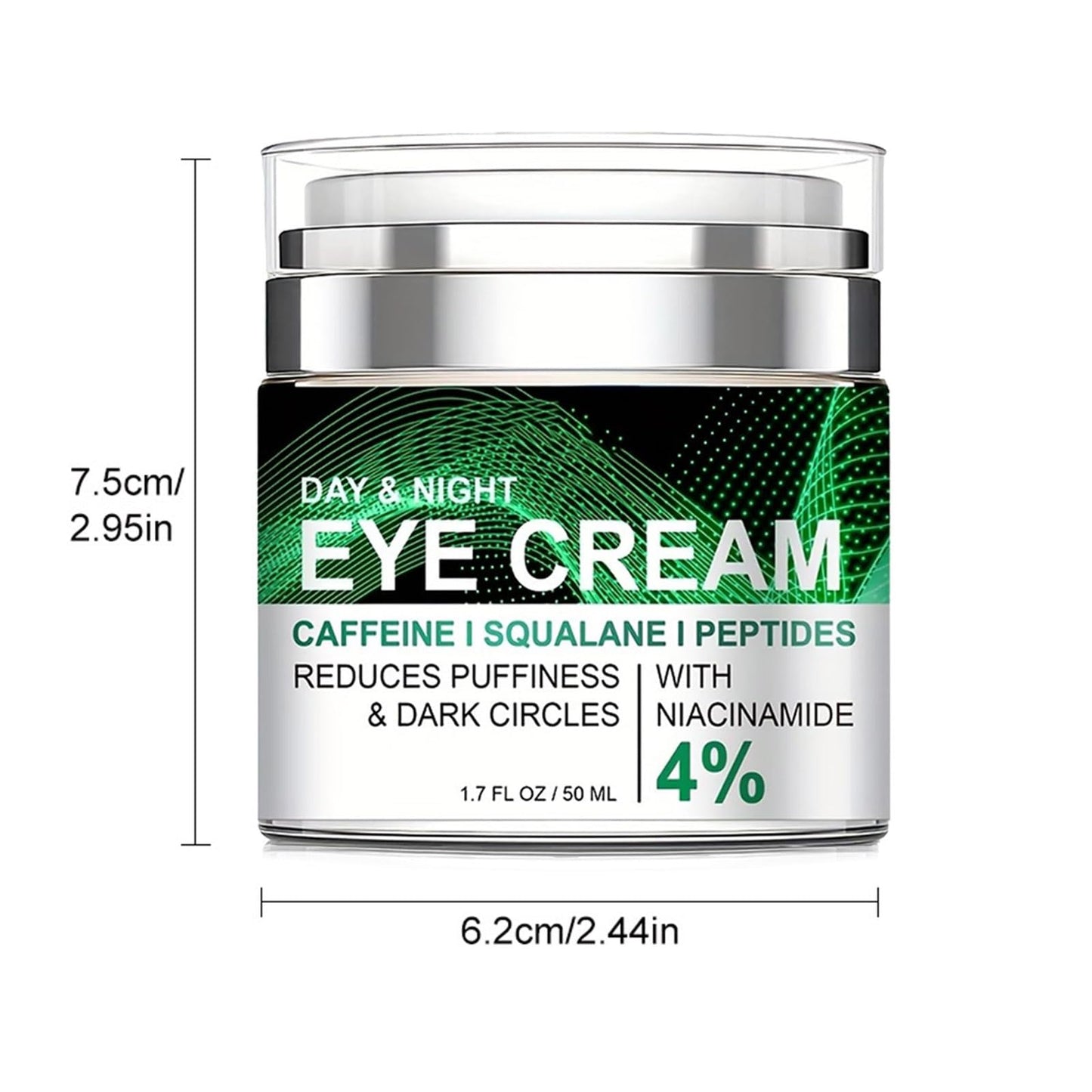 Caffeine Eye Cream for Puffiness and Bags Under Eyes Daily Anti-Wrinkle Cream Collagen Eye Cream Day and Night Peptide Eye Cream Reduce Fine Lines Around the Eyes Smoothing Skin Care 1.7 FL OZ