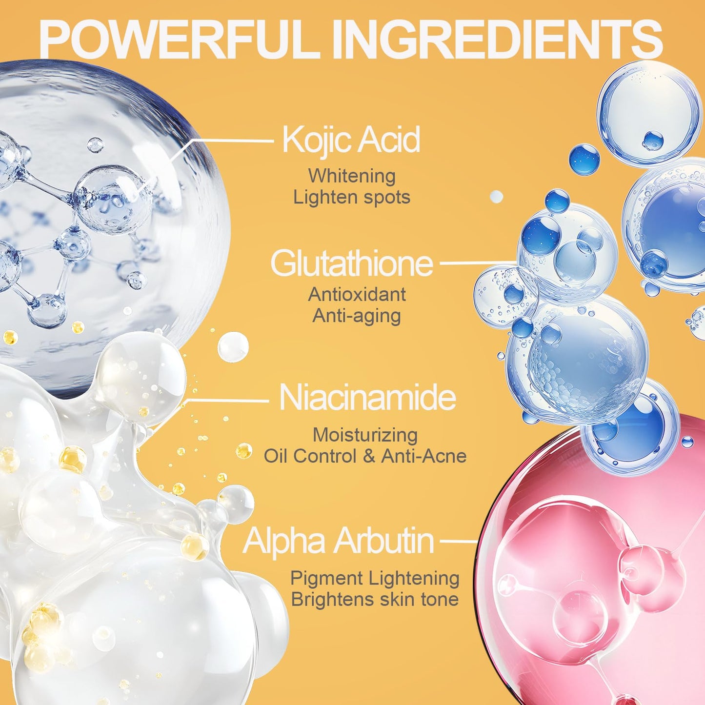Kojic Acid Underarm Cream, Dark Underarms Treatment Skin Lightening Cream for Dark Knees & Elbows, with Alpha Arbutin & Niacinamide, Brightens, Smooths & Evens Skin Tone, Non-Greasy Formula, 50ml