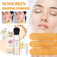 ISBEAUSOLS Powder Sunscreen - Scalp Sunscreen - Mineral Powder Sunscreens Brush - SPF 30 Mineral Suncream for Face - Matte Sun Protection Pow-der Brush - Scalp Spf - Lasting Lightweight Breathable