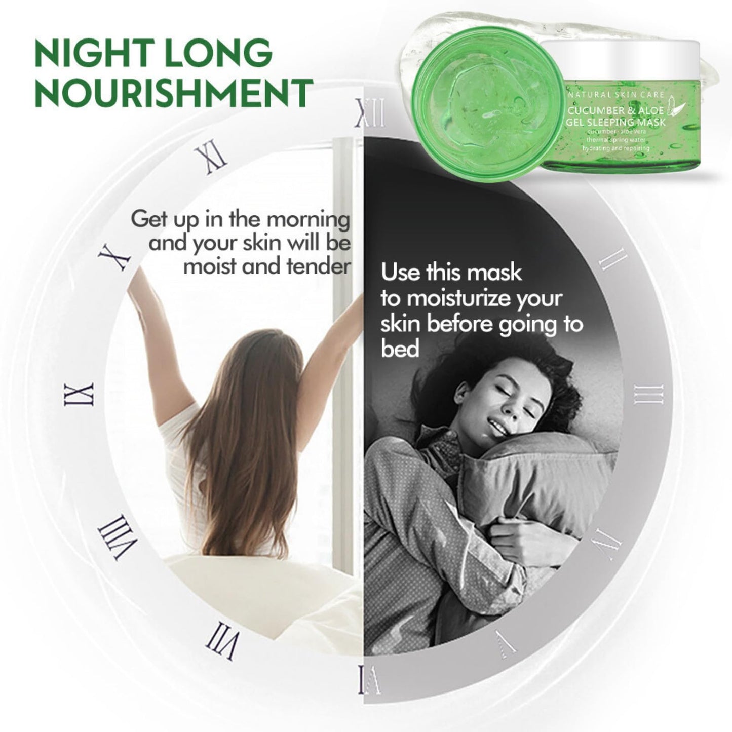 ISBEAUSOLS Overnight Sleeping Facial Mask - Overnight Face Mask - Aloe Vera Gel & Hyaluronic Acid - Anti Aging Hydrating Face Mask - Calm Restore Skin Care& Repair - Gel Texture