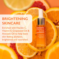 SKINICIAN Vitamin C Elixir 15ml - Anti Wrinkle & Brightening Face Serum with Avocado Oil - Collagen-Boosting Vitamin C Serum for Radiant, Plump Skin - Reduces Age Spots & Fine Lines