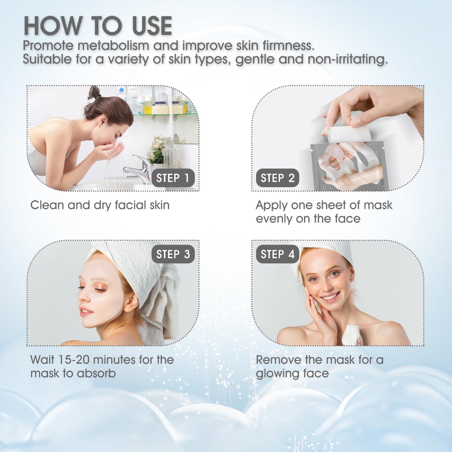 Allony Deep Collagen Anti Wrinkle Mask, Biodance Collagen Mask Overnight, Deep Collagen Overnight Mask, Deep Hydration, Firming and Repairing(4pcs)