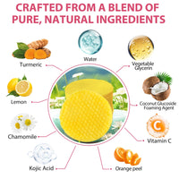 TailaiMei Kojic Acid and Turmeric Pads, 60pcs Turmeric Kojic Acid Cleansing Pads, Facial Sponges for Cleansing, Balance Skin Oil And Water,Gentle & Non-Irritating