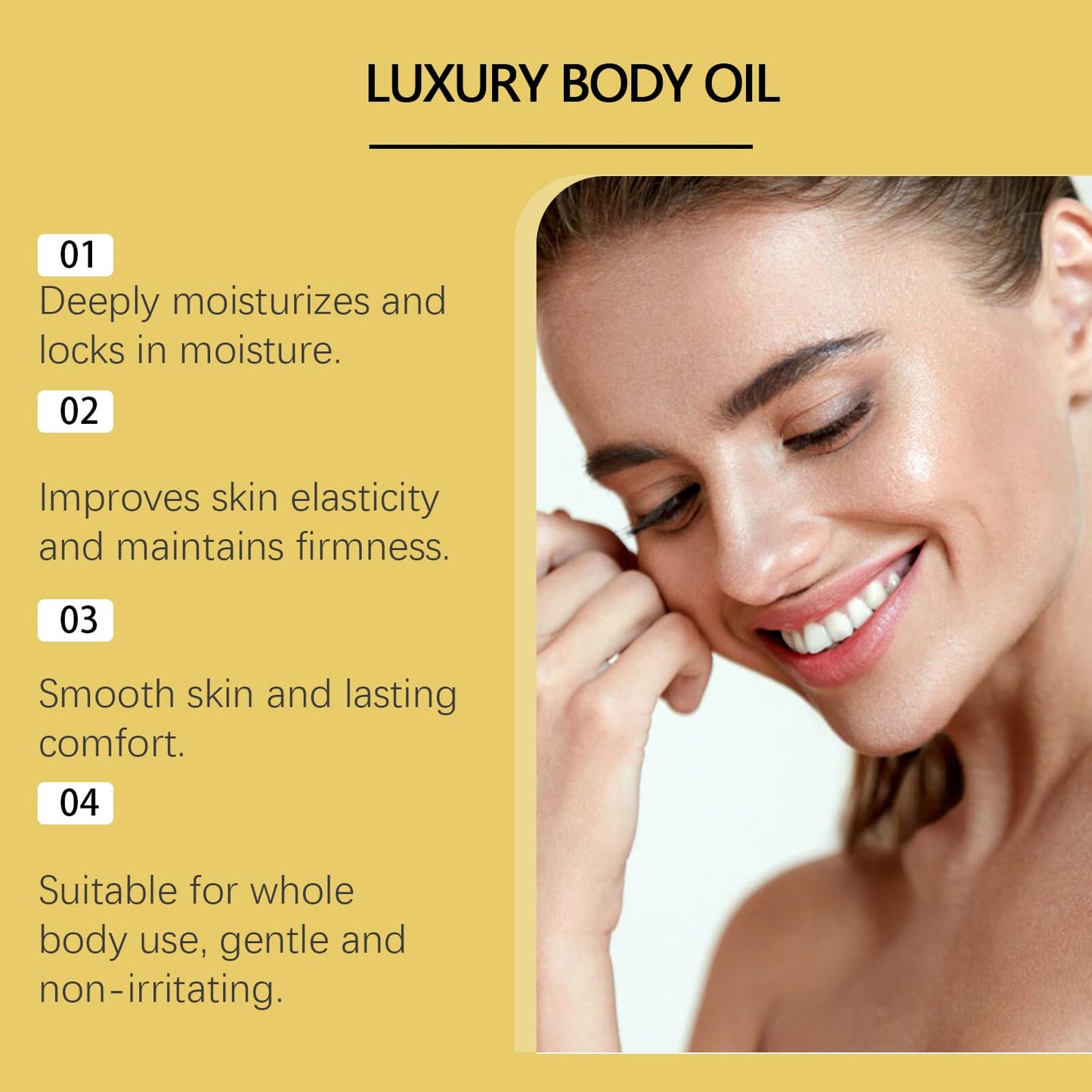 GCVSE Magic Luxury Firming Body Oil with Hyaluronic Acid & Vitamin E – 100ml Lightweight Glow Essence for Smooth, Tightened Skin, All Skin Types