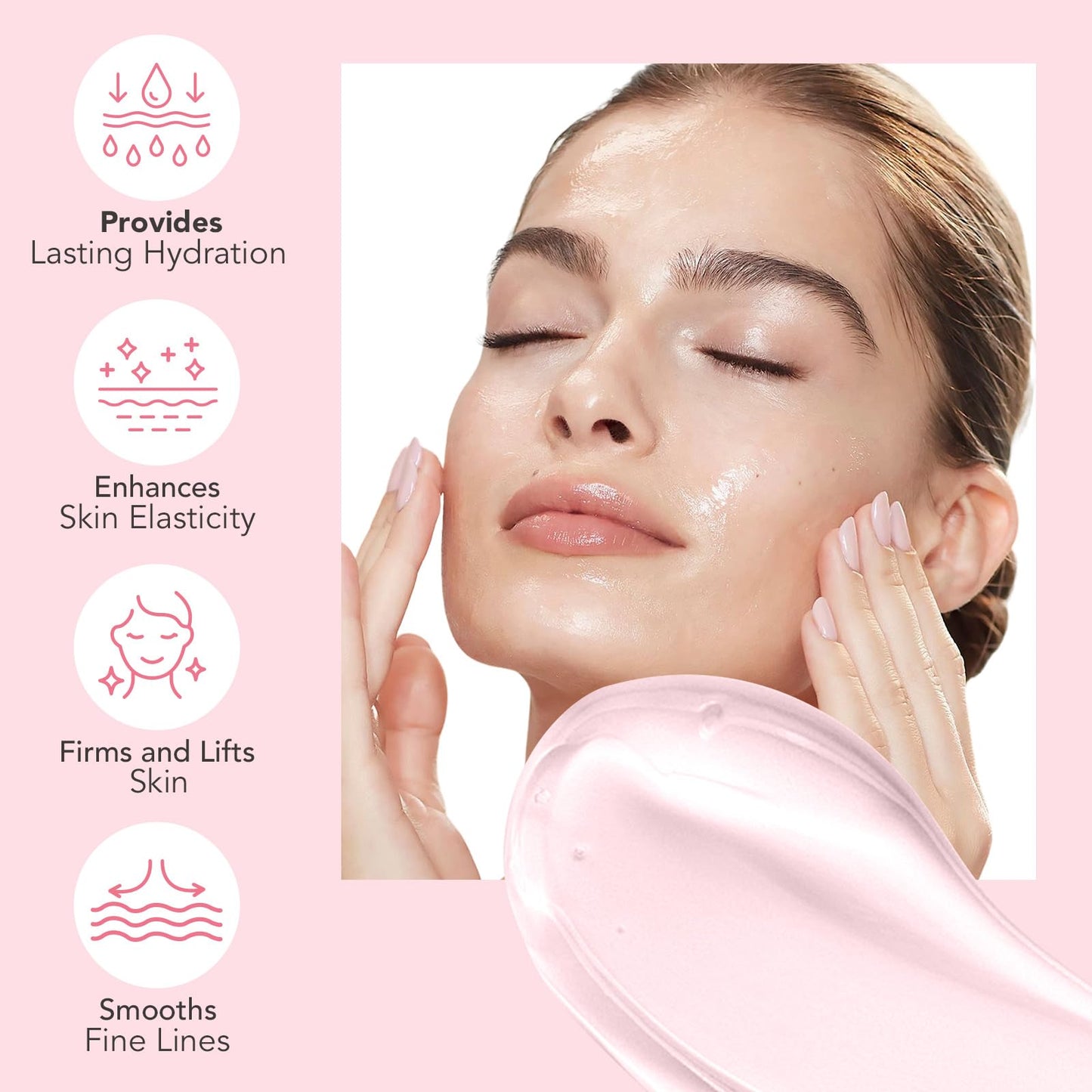 Generic Deep Collagen Anti-Wrinkle Lifting Mask with Hyaluronic Acid & Aloe Vera, Elasticity, Hydrating, Firming and Moisturizing, Overynight Hydrating Face Mask for All Skin Types -2.53 fl.OZ