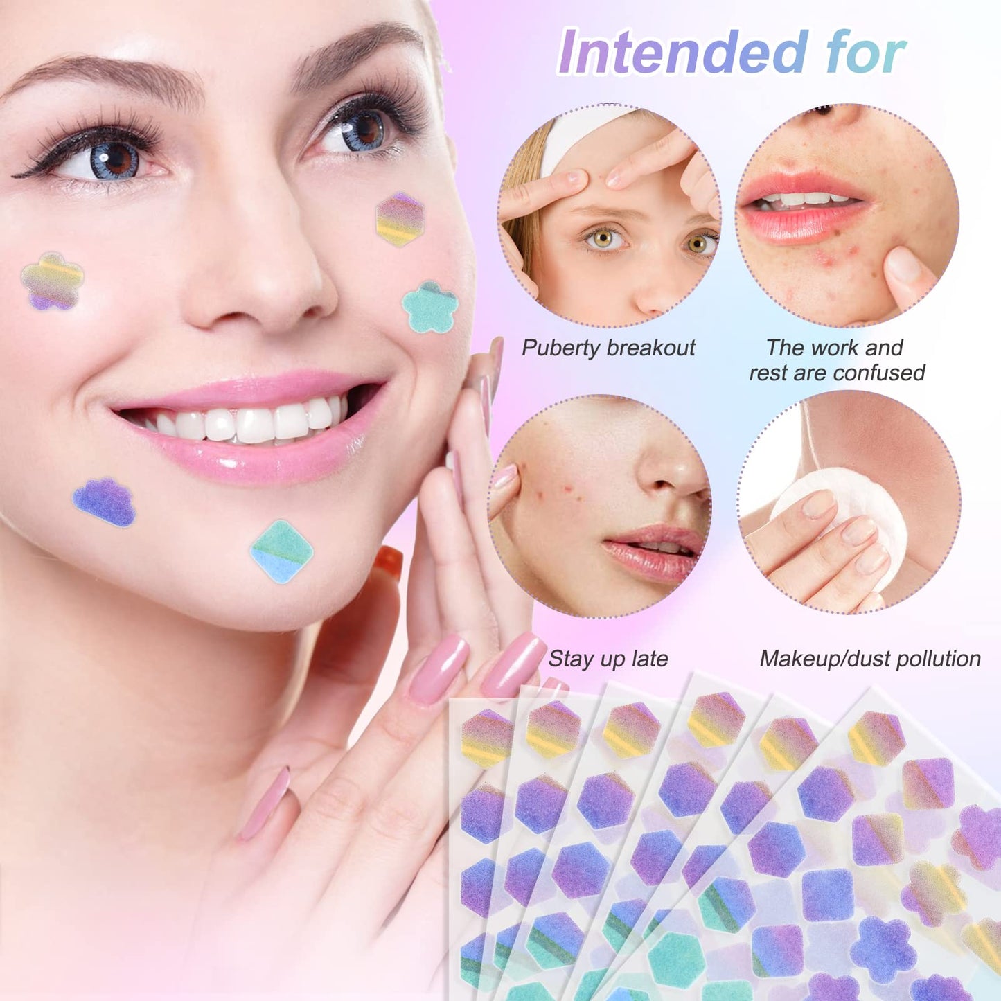 Zngou 144Pcs Pimple Patches Hydrocolloid Spot Patches Absorbing Acne Patch Colourful Acne Dots Spot Stickers Acne Treatment Patch Zit Patch Hydrocolloid Patches for Spot Face Body Blemish Cover Skin Care