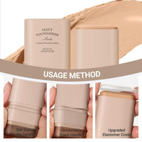 Beauthink Multi-Use Full Coverage Concealer Stick with Built-In Brush - Natural Matte Texture, Skin Tint Foundation for Mature Skin