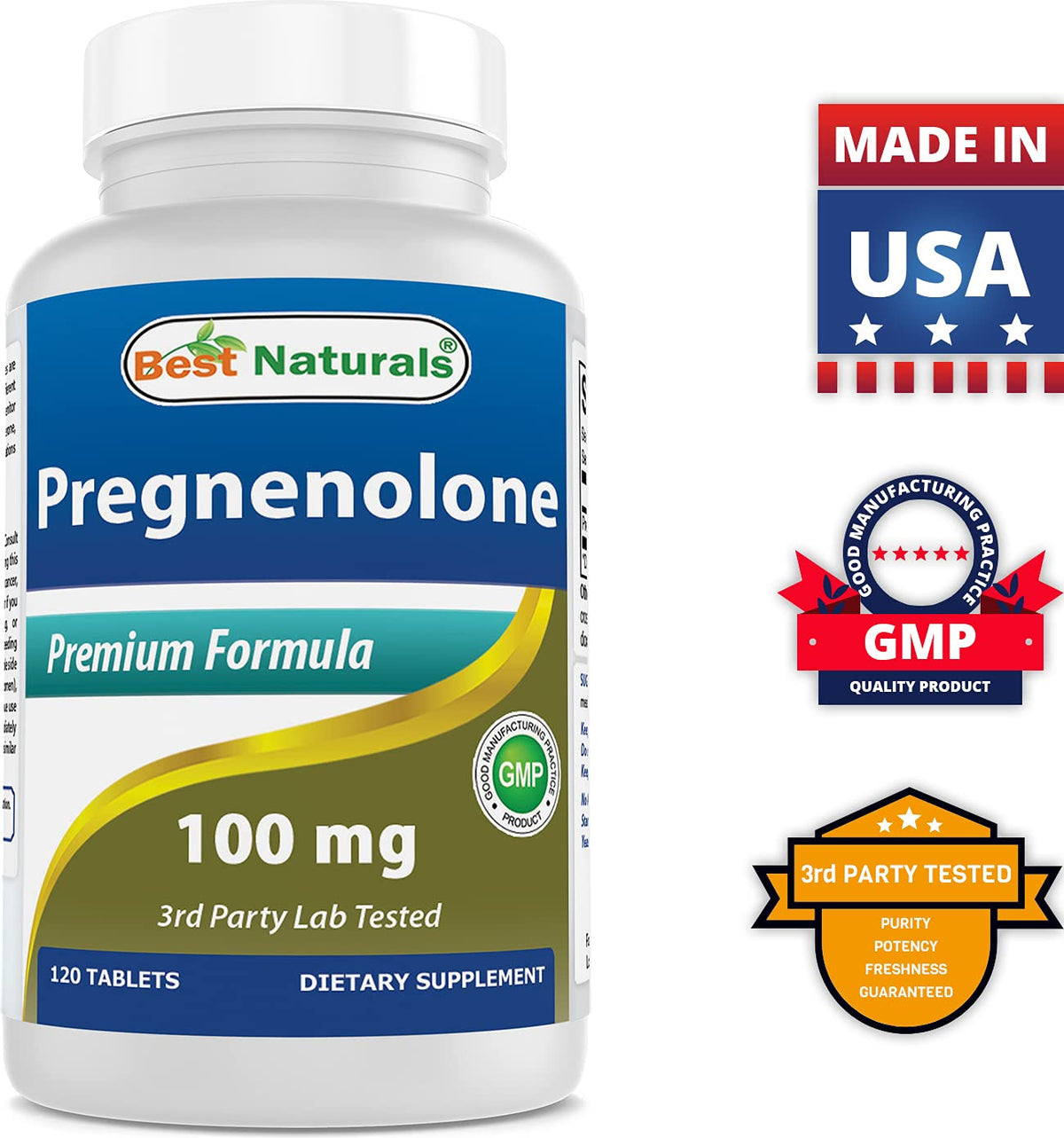 Best Naturals Pregnenolone 100 mg 120 Tablets (120 Count (Pack of 2))