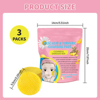 Benaewa 120Pcs Kojic Acid and Turmeric Pads for Women, Turmeric Cleansing Pads for Dark Spots