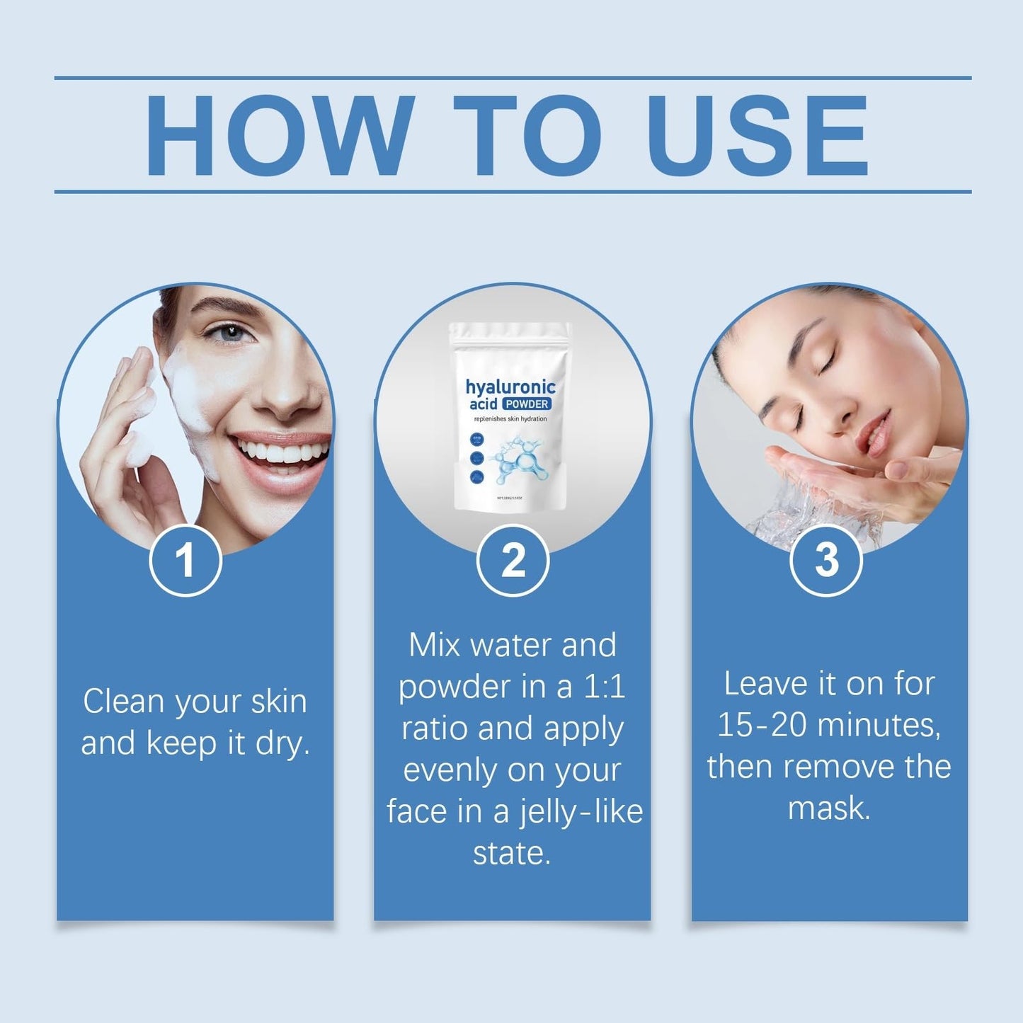 Hyaluronic Acid Powder,Natural Hyaluronic Acid Powder for Face and Skin Care,Water Soluble Hydrating Ingredient for Skin Moisture,Water-Soluble Firming Facial Serums Cosmetics,DIY Facial Serum