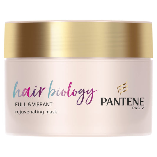 Pantene Hair Biology Hair Mask Full and Vibrant, Rejuvenating Hair Thickener Mask, Hair Repair Treatment For Fine, Thinning and Coloured Hair, 0% Parabens, Colourants and Mineral Oils, 160ml