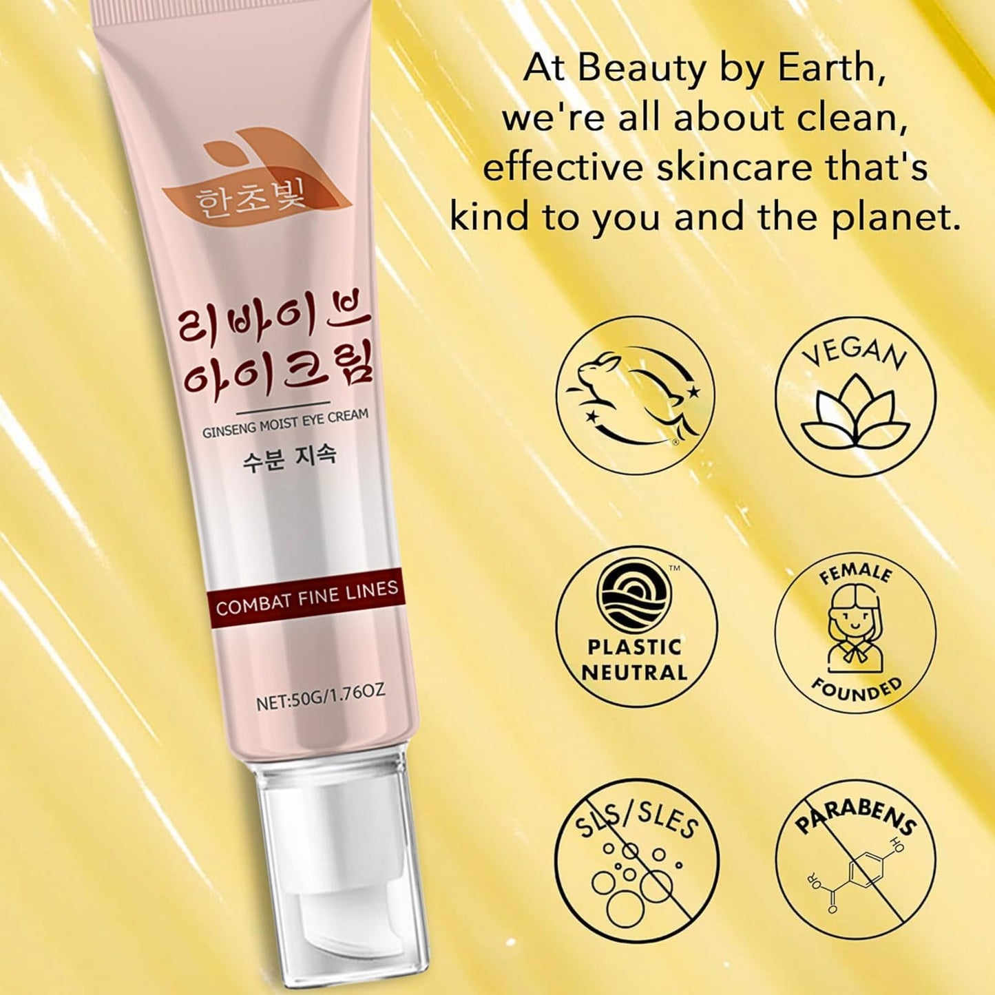 Ginseng & Retinol Eye Cream, Revive Under Eye Serum, Korean Eye Cream, Eye Cream For Dark Circles And Puffy Eyes, Anti-Aging & Wrinkle, Vegan Korean Skincare, 50ml Visible Results In 4 Weeks