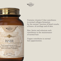 Sky Premium Life Hair Food Supplement – 120 Tablets with Biotin, Selenium, Copper and Zinc. Contains Collagen. (2 x 60 Tablets)