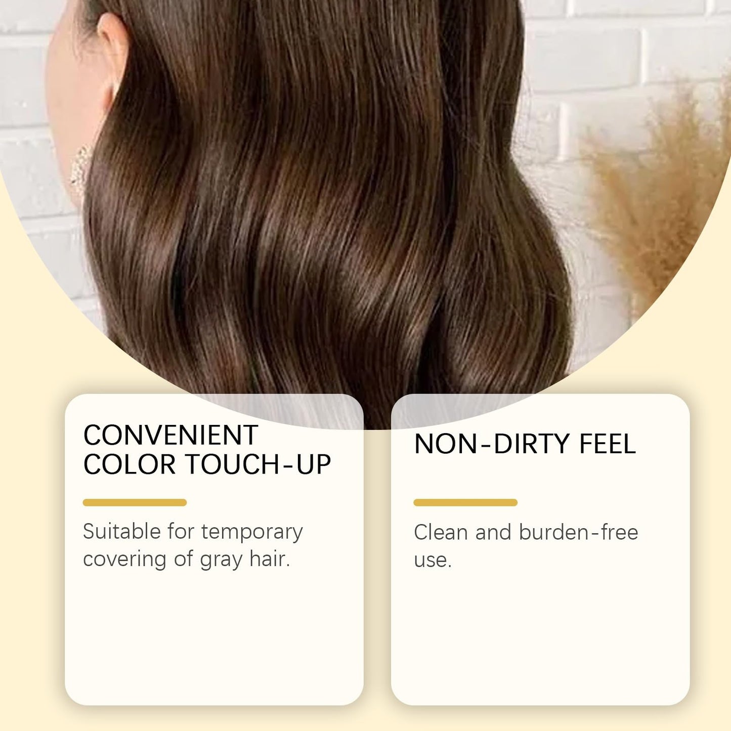 Safe and Convenient Comb Hair Dye,2-in-1 Hair Dye Comb,Fast-Acting Comb-Over D/ye,Waterproof and Sweat-Proof H/air D/ye C/omb,H/air Color Stick,Portable Ha/ir Colouring Cream(Black Brown,02#)
