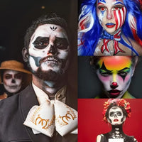 SHEBEEDO Black + White + Red Face Body Paint Set, Professional Face Palette Set with 2 Brushes, Oil Body Paint for Adults Art Theatre Halloween Party Cosplay Clown Body Paint Makeup