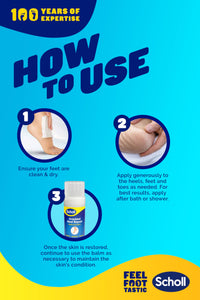 Scholl Severe Cracked Heel Repair Restoring Balm, to repair Very Dry and Cracked Heels, Intensely Moisturising for Healthy Feet with 25% Urea, Epsom Salts and Essential Oils