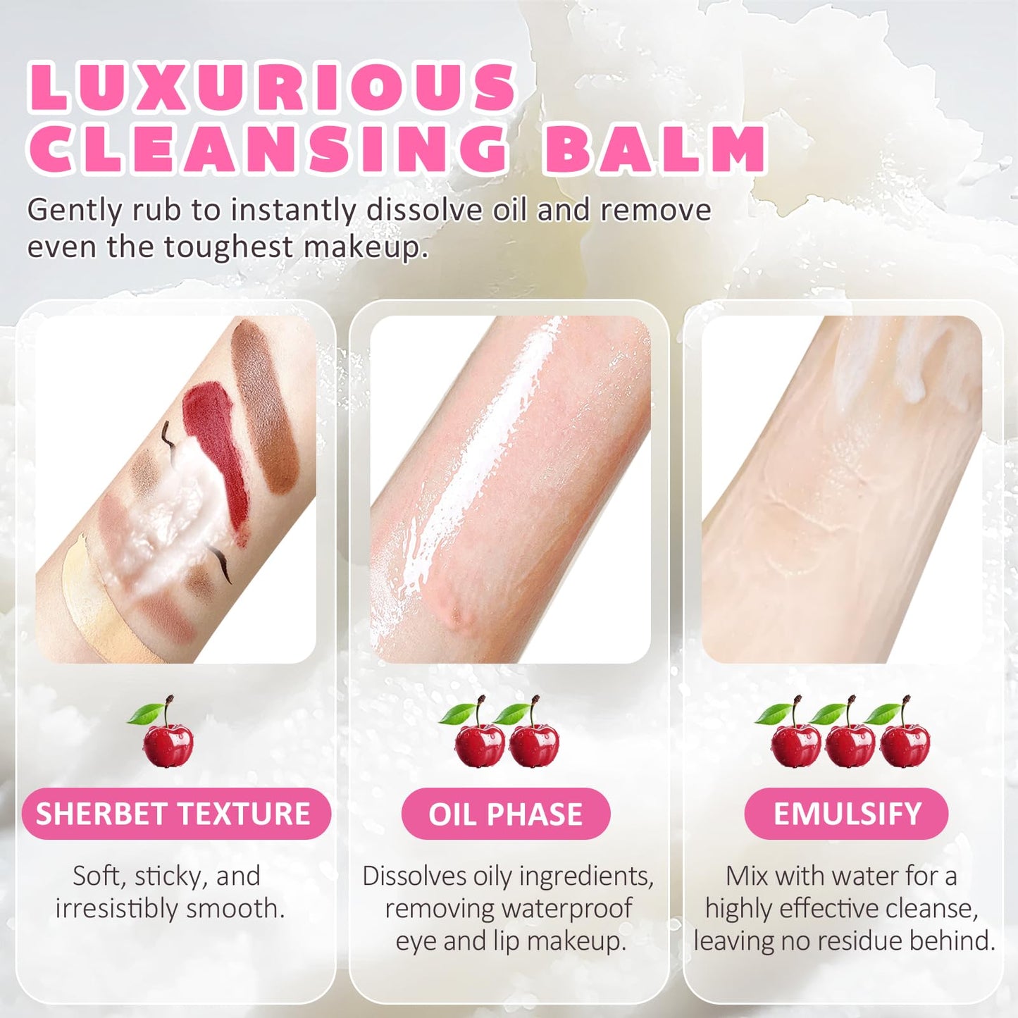 Generic Cleansing Balm Makeup Remover - Hydrating Smooth Skin Gentle Deep Cleaning Containing Natural Nourishing Ingredients Travel-friendly Makeup Remover Balm for All Skin Types