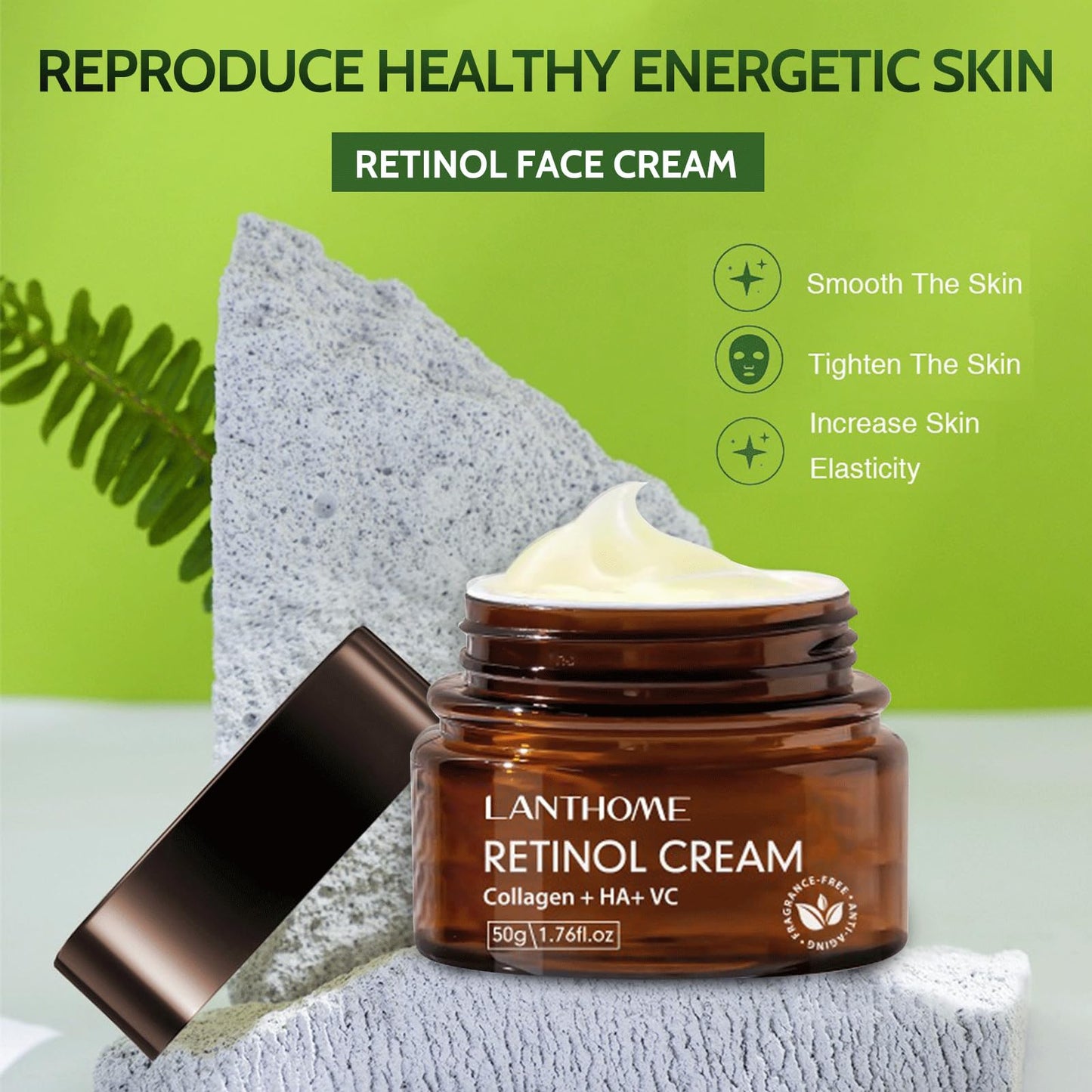 Trendyfave Retinol Face Cream, Night Cream for Women Anti Aging, Cream with Hyaluronic Acid Vitamin C Cream Face Moisturizer, Wrinkle Repair Collagen Face Cream, Softer, Smoother, 50g