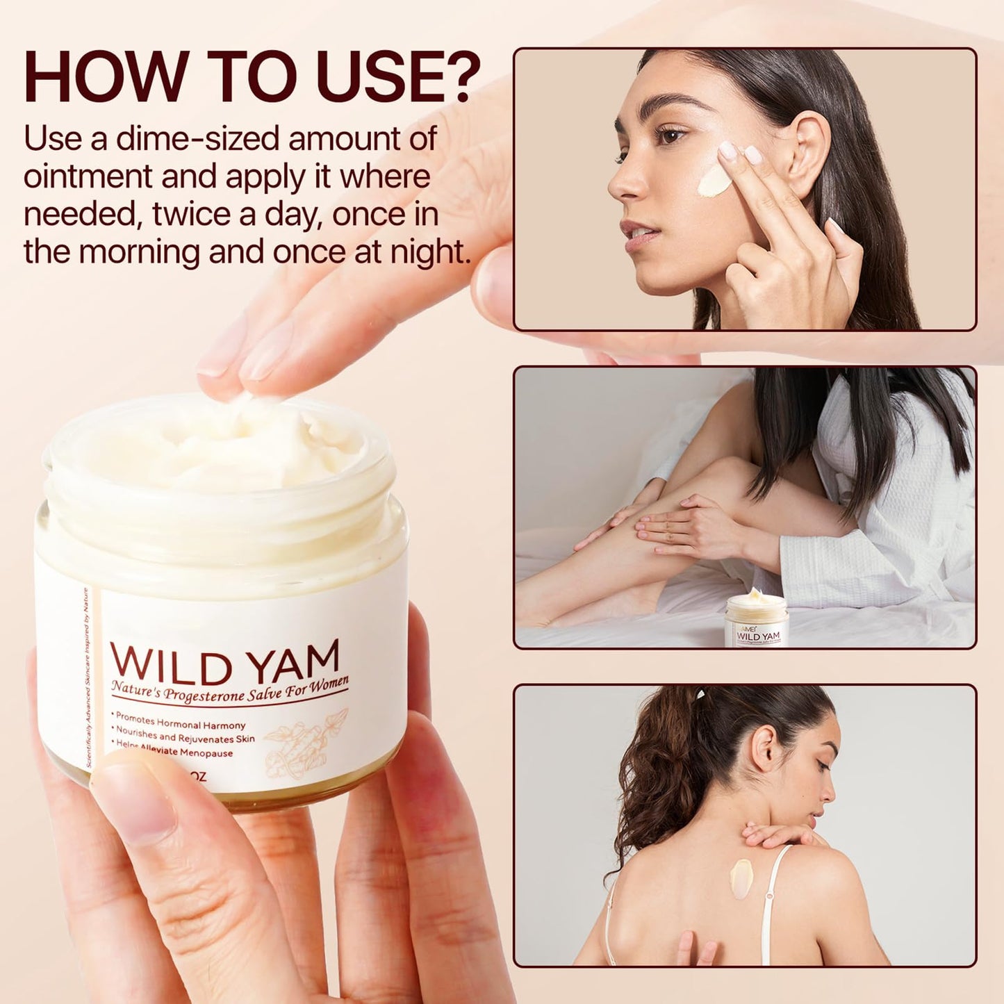 MEITREND Wild Yam Cream Hormone Balance for Women,Natural Wild Yam Balancing Cream Relief for Menopause and Dry Skin,Wil-d Ya-m Hormone Crea-m for Women (50g)