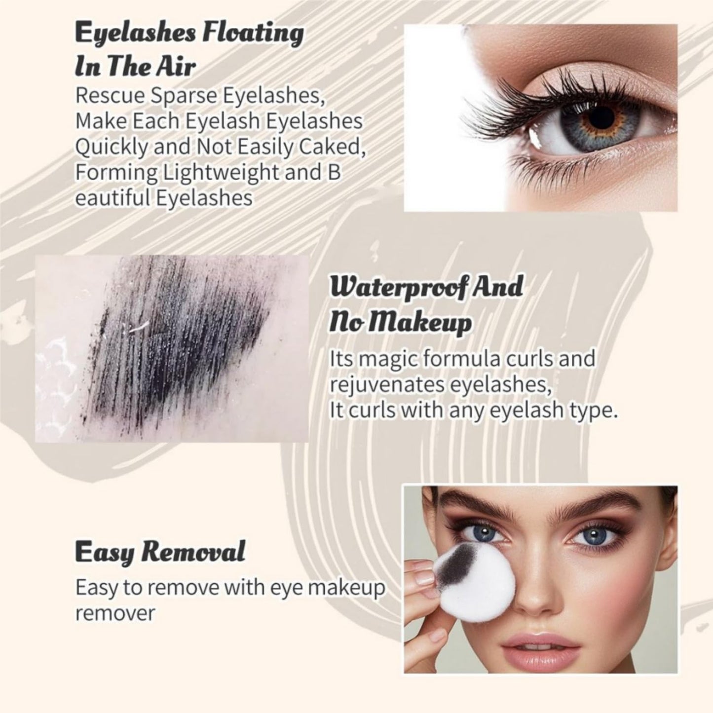 SingHao Mascara Black Waterproof for Women,Mascara Black Volume and Length Waterproof,False Lash Effect Ma/scara,High Heels Bla/ck M/ascara,Lengthening Wate/rproof Ma/scara,Wat/erproof & Smudge-Proof