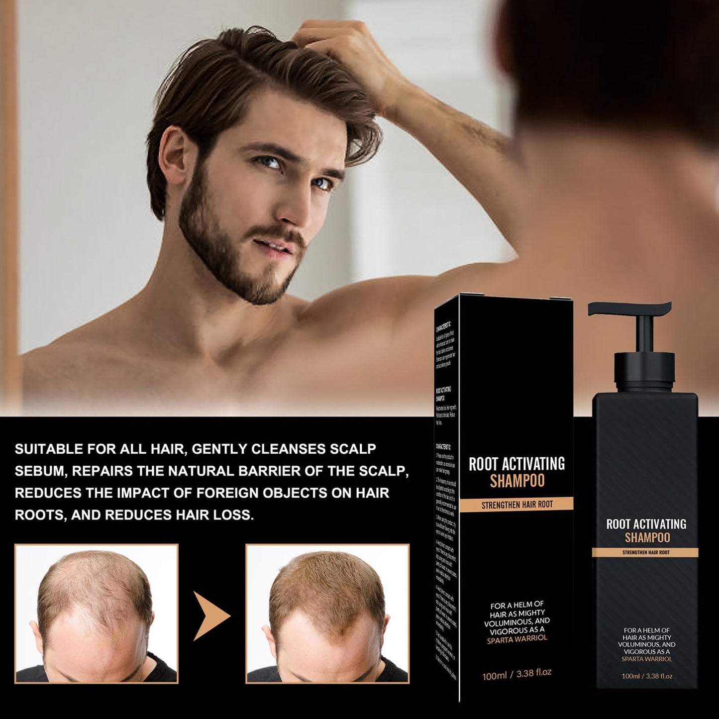 MEITREND Root Activator Shampoo for Men,Hair Thickening Shampoo