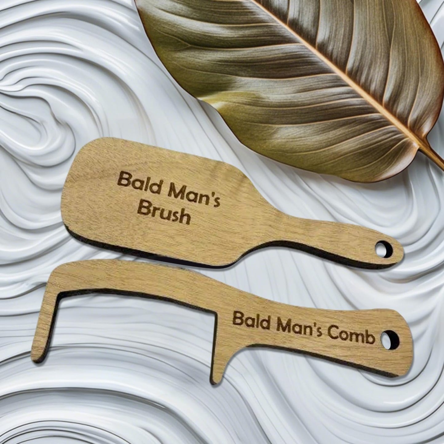 Generic Bald Man Comb Joke Set, Funny Hairless Combing Brush Gag Gifts for Men, Humorous Toothless Combs Blad Mans Brush for Trick Friends Gift