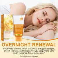 ThamGlow Turmeric Collagen Night Wrapping Mask, Kojic Acid Turmeric Collagen Mask Overnight Peel Off Face Masks - Brightening Face Treatment For Glowing Skin, Hydration Boost & Even Tone, Korean Skincare