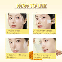 Turmeric Collagen Face Mask, Collagen Night Wrapping Mask, Peel Off Face Masks, Overnight Korean Skincare – Hydrating, Brightening & Firming Facial Treatment For Glowing Skin
