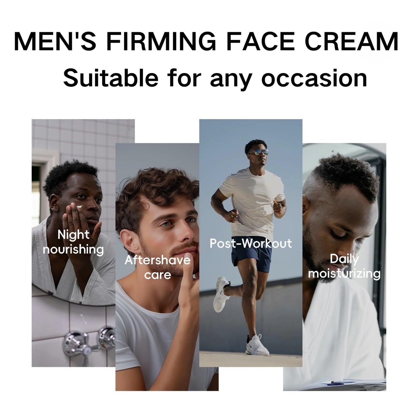 AHVKNU Men's Firming Face Cream 150g - Anti Aging & Skin Tightening Moisturiser with Hyaluronic Acid & Retinol, Reduce Fine Lines & Wrinkles,Collagen Men's Face Cream for Smoother Youthful Skin