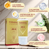 Ah-8 Firming Neck Cream, Neck Firming Cream with Roller, Tighten and Lift Neck Cream Contain Hexapeptide, Ah8 Neck Firming Cream Firm and Lift Sagging Skin, Reduce Wrinkles Fine Lines and Double Chin