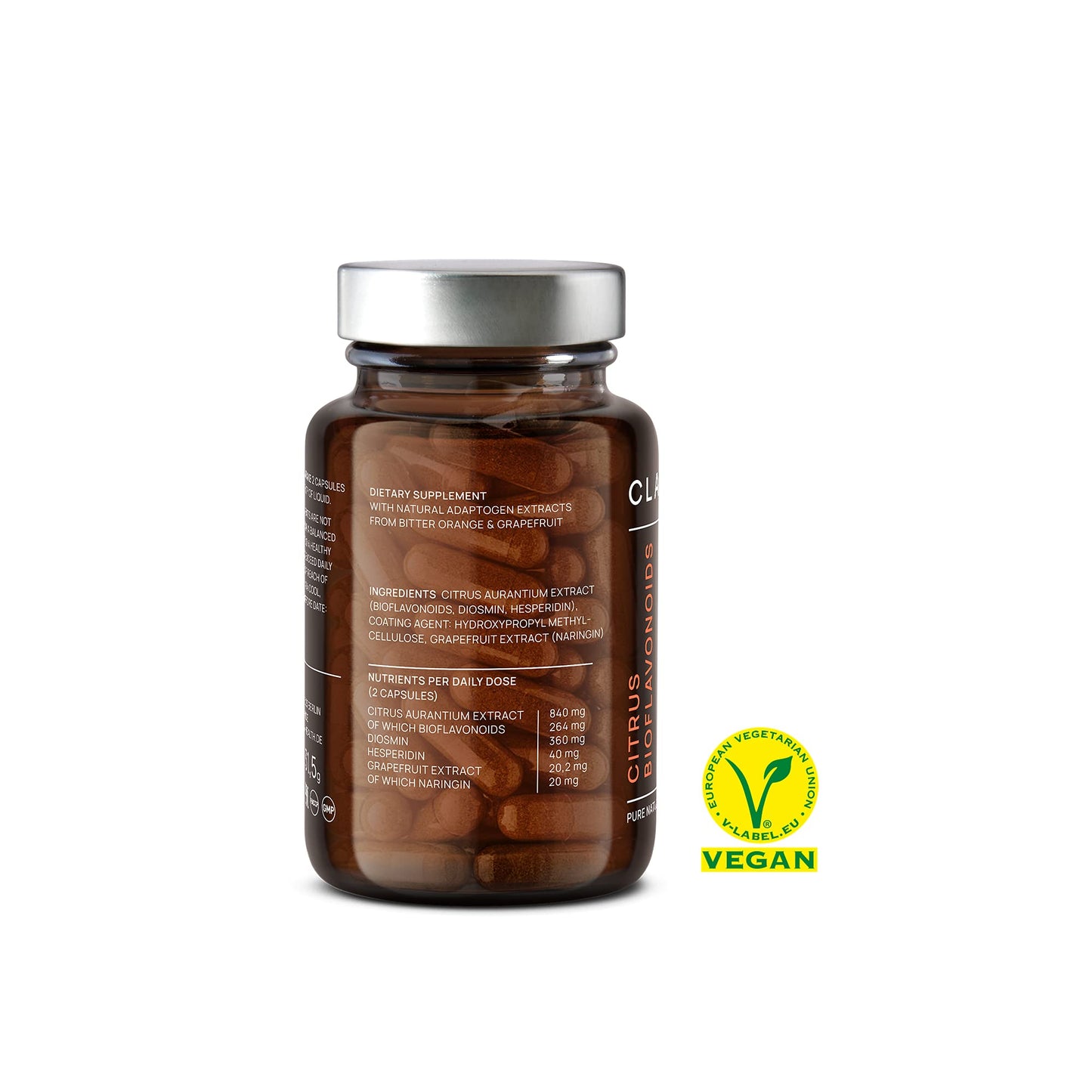 Citrus Bioflavonoids Complex with Diosmin Hesperidin and Naringin - Flavonoids Supplement Made from Bitter Orange and Grapefruit Extract - Circulation Booster - 60 Capsules - Made in Germany